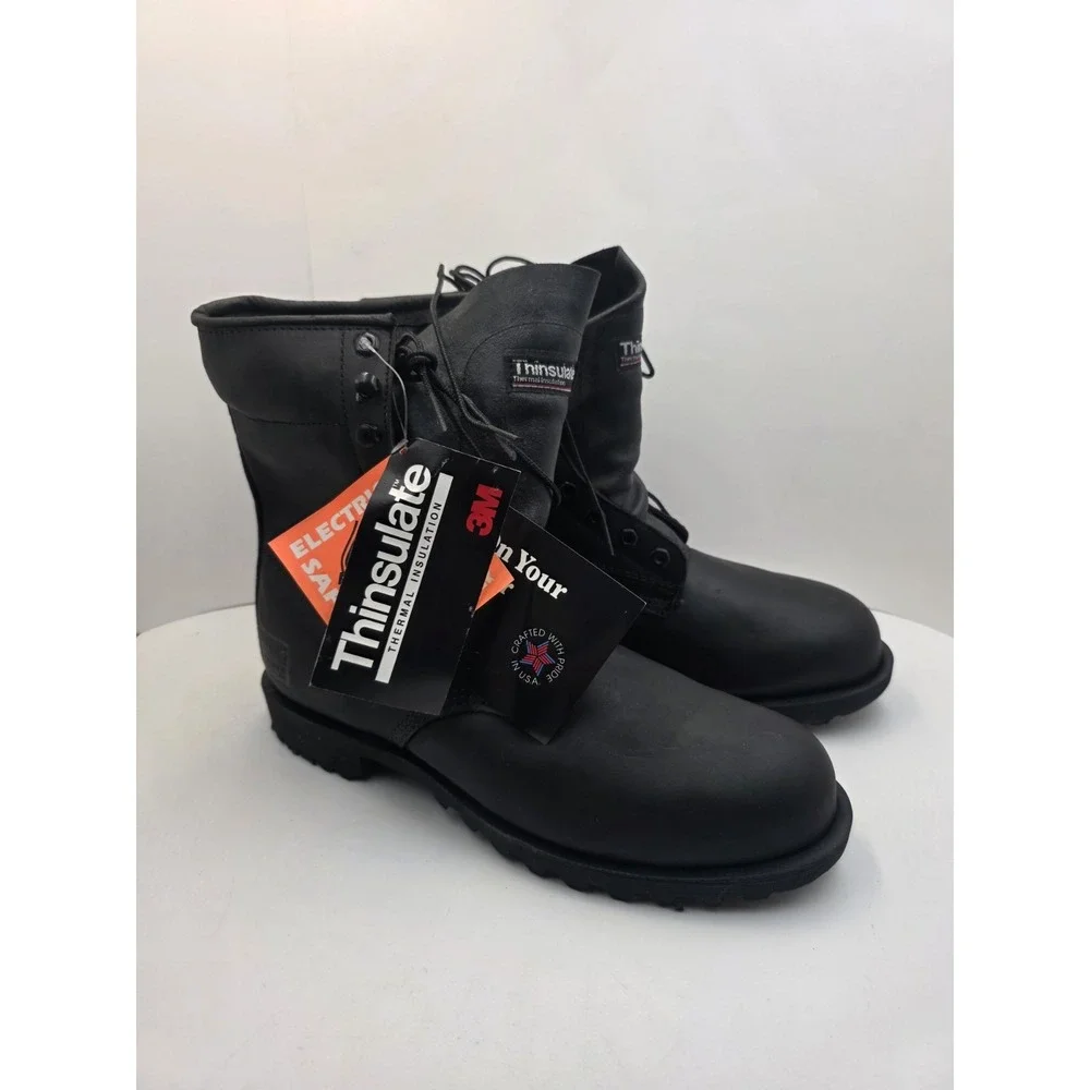 Lehigh Safety Toe EH Work Boots Mens 11 Wide Leather 3M Thinsulate USA